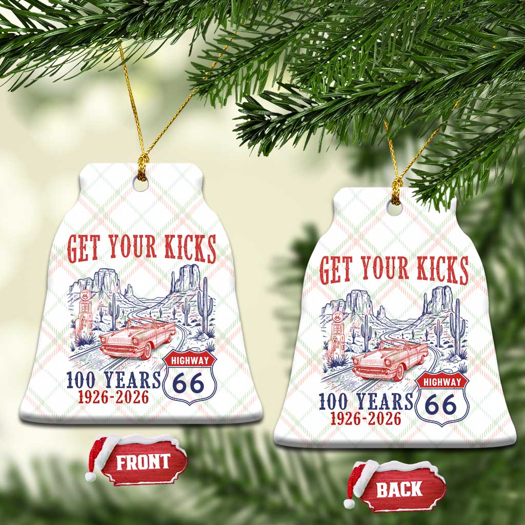 Highway 66 Get Your Kicks Centennial Road Trip 1926-2026 Ceramic Ornament
