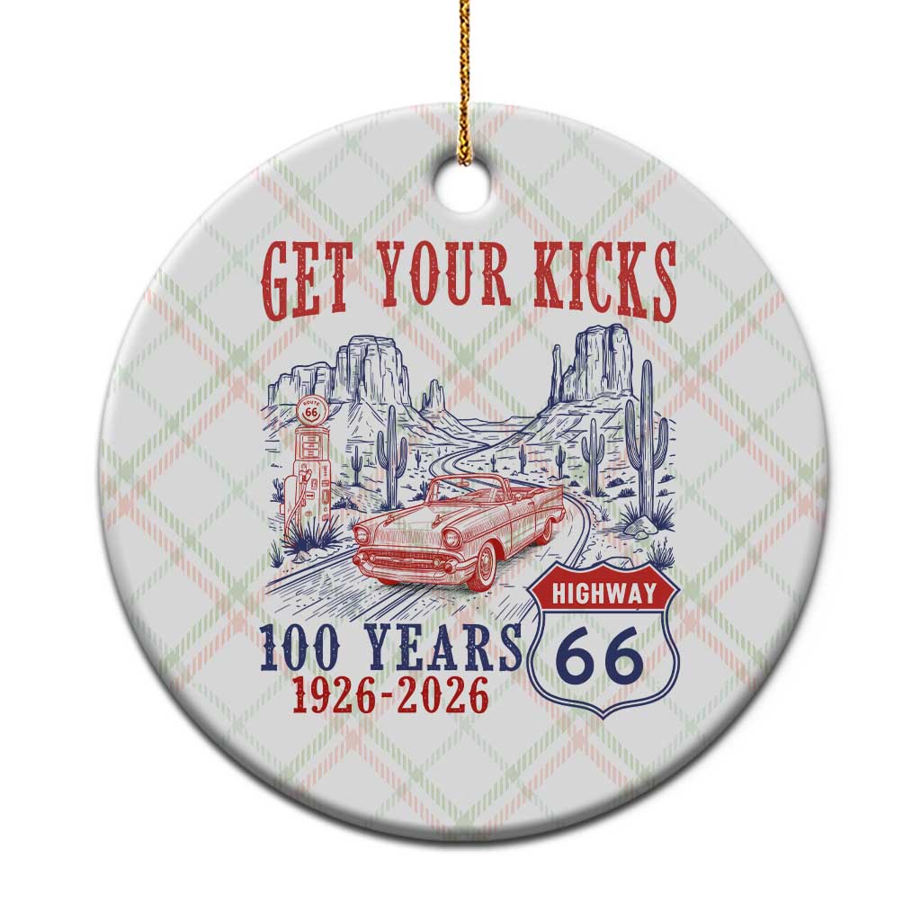 Highway 66 Get Your Kicks Centennial Road Trip 1926-2026 Ceramic Ornament