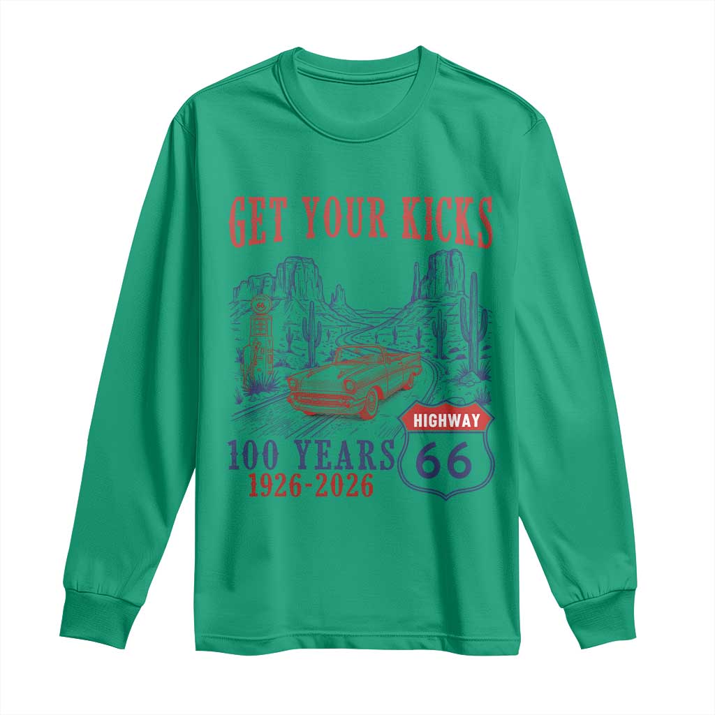 Highway 66 Get Your Kicks Centennial Road Trip 1926-2026 Long Sleeve Shirt