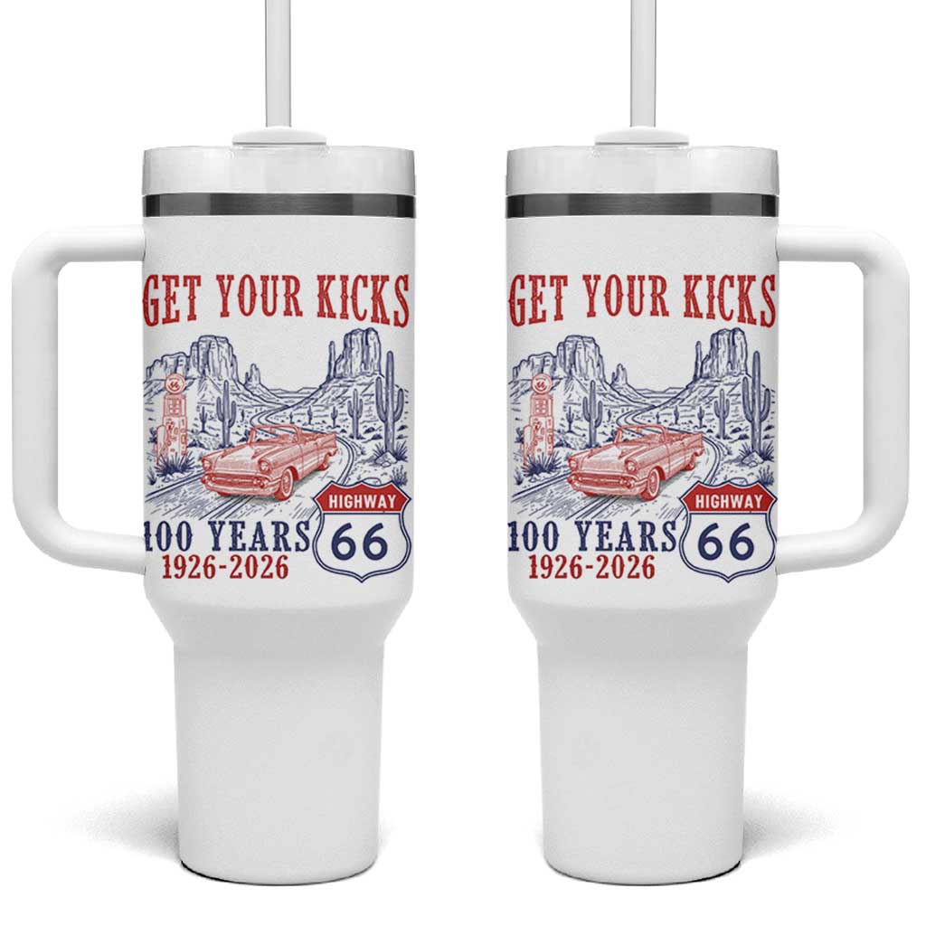 Highway 66 Get Your Kicks Centennial Road Trip 1926-2026 Tumbler With Handle