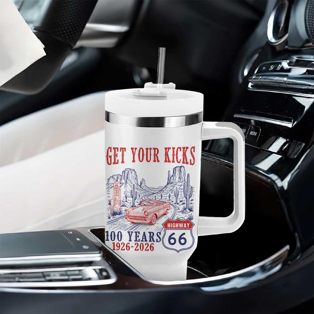 Highway 66 Get Your Kicks Centennial Road Trip 1926-2026 Tumbler With Handle