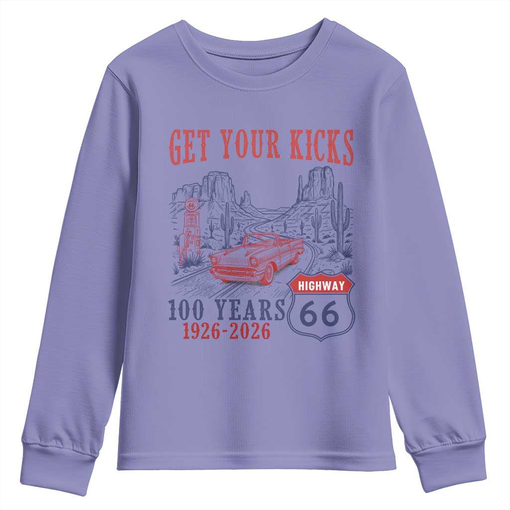 Highway 66 Get Your Kicks Centennial Road Trip 1926-2026 Youth Sweatshirt