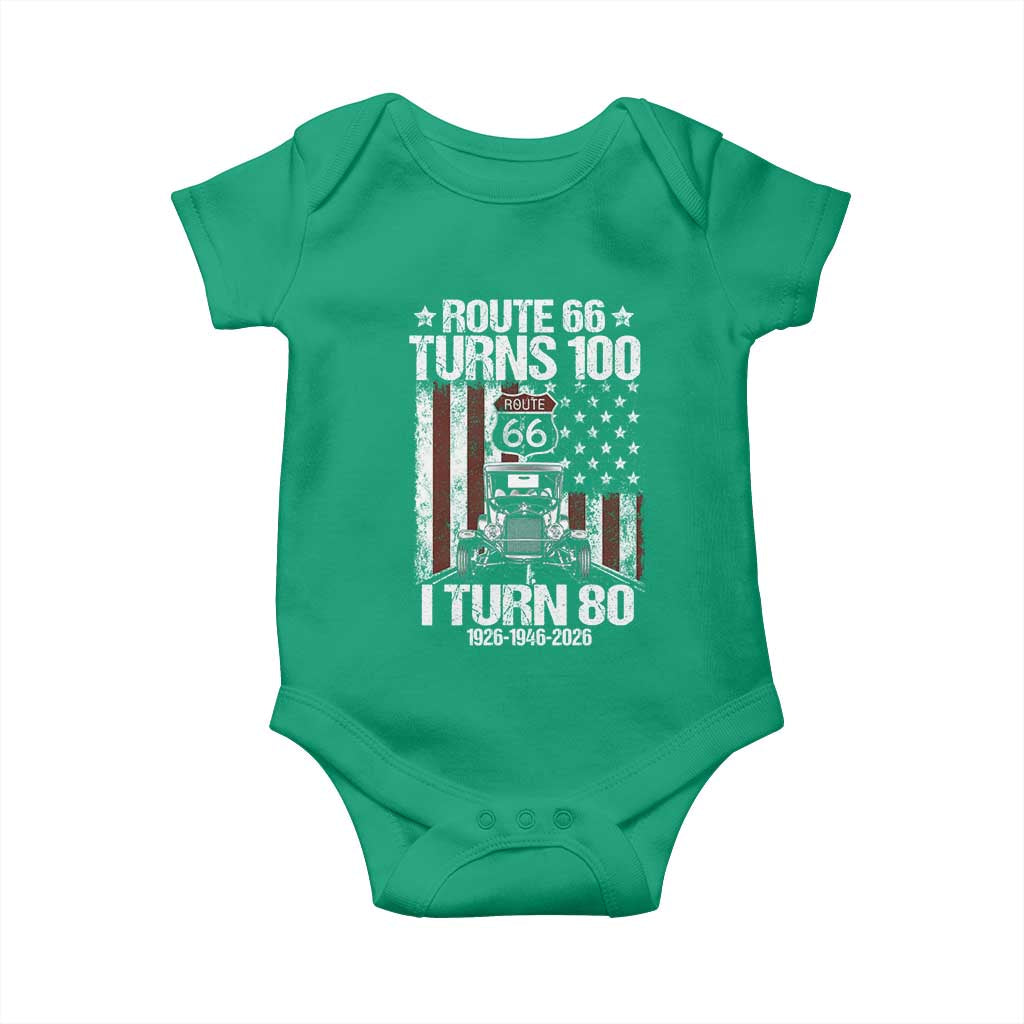 Route Highway 66 Turns 100 I Turn 80 Baby Onesie Vintage 1946 America Road Sign America Antique Car Lover 80th Birthday Gift