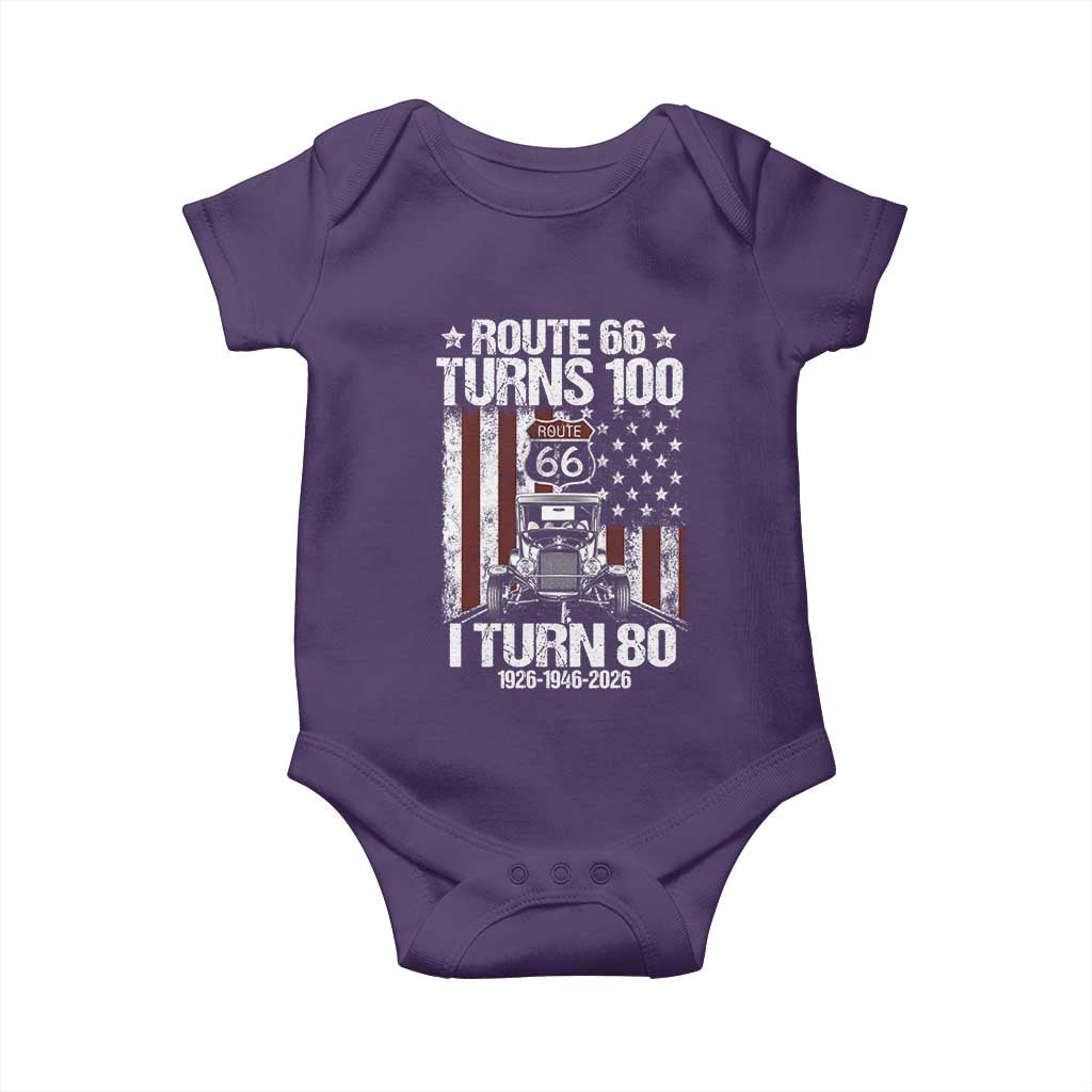 Route Highway 66 Turns 100 I Turn 80 Baby Onesie Vintage 1946 America Road Sign America Antique Car Lover 80th Birthday Gift