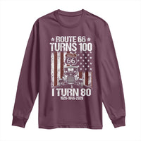 Route Highway 66 Turns 100 I Turn 80 Long Sleeve Shirt Vintage 1946 America Road Sign America Antique Car Lover 80th Birthday Gift