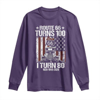 Route Highway 66 Turns 100 I Turn 80 Long Sleeve Shirt Vintage 1946 America Road Sign America Antique Car Lover 80th Birthday Gift