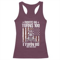Route Highway 66 Turns 100 I Turn 80 Racerback Tank Top Vintage 1946 America Road Sign America Antique Car Lover 80th Birthday Gift