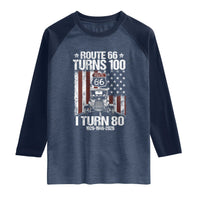 Route Highway 66 Turns 100 I Turn 80 Raglan Shirt Vintage 1946 America Road Sign America Antique Car Lover 80th Birthday Gift