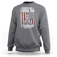 Route Highway 66 Turns 100 I Turn 80 Sweatshirt Vintage 1946 America Road Sign America Antique Car Lover 80th Birthday Gift