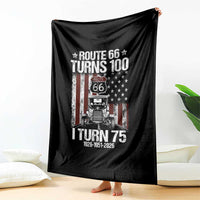 Route Highway 66 Turns 100 I Turn 75 Throw Blanket Vintage 1951 America Road Sign America Antique Car Lover 75th Birthday Gift