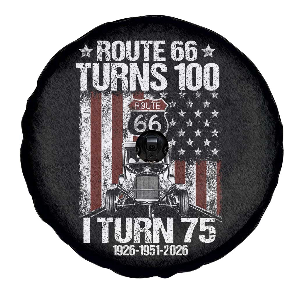 Route Highway 66 Turns 100 I Turn 75 Spare Tire Cover Vintage 1951 America Road Sign America Antique Car Lover 75th Birthday Gift