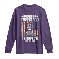 Route Highway 66 Turns 100 I Turn 75 Long Sleeve Shirt Vintage 1951 America Road Sign America Antique Car Lover 75th Birthday Gift