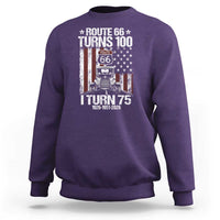 Route Highway 66 Turns 100 I Turn 75 Sweatshirt Vintage 1951 America Road Sign America Antique Car Lover 75th Birthday Gift