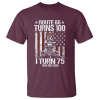 Route Highway 66 Turns 100 I Turn 75 T Shirt Vintage 1951 America Road Sign America Antique Car Lover 75th Birthday Gift