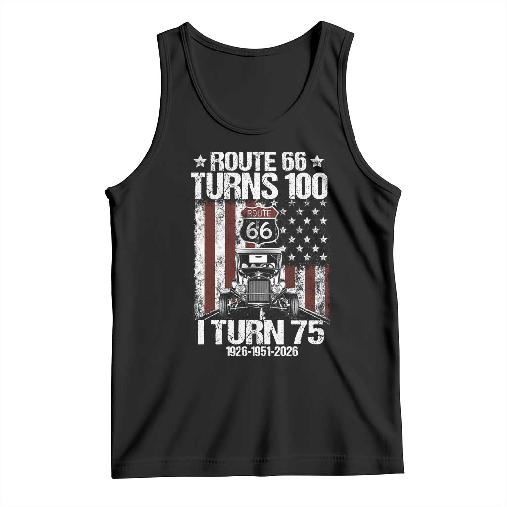 Route Highway 66 Turns 100 I Turn 75 Tank Top Vintage 1951 America Road Sign America Antique Car Lover 75th Birthday Gift