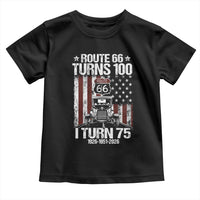 Route Highway 66 Turns 100 I Turn 75 Toddler T Shirt Vintage 1951 America Road Sign America Antique Car Lover 75th Birthday Gift