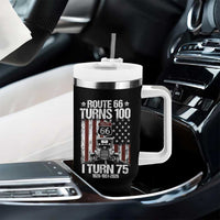 Route Highway 66 Turns 100 I Turn 75 Tumbler With Handle Vintage 1951 America Road Sign America Antique Car Lover 75th Birthday Gift