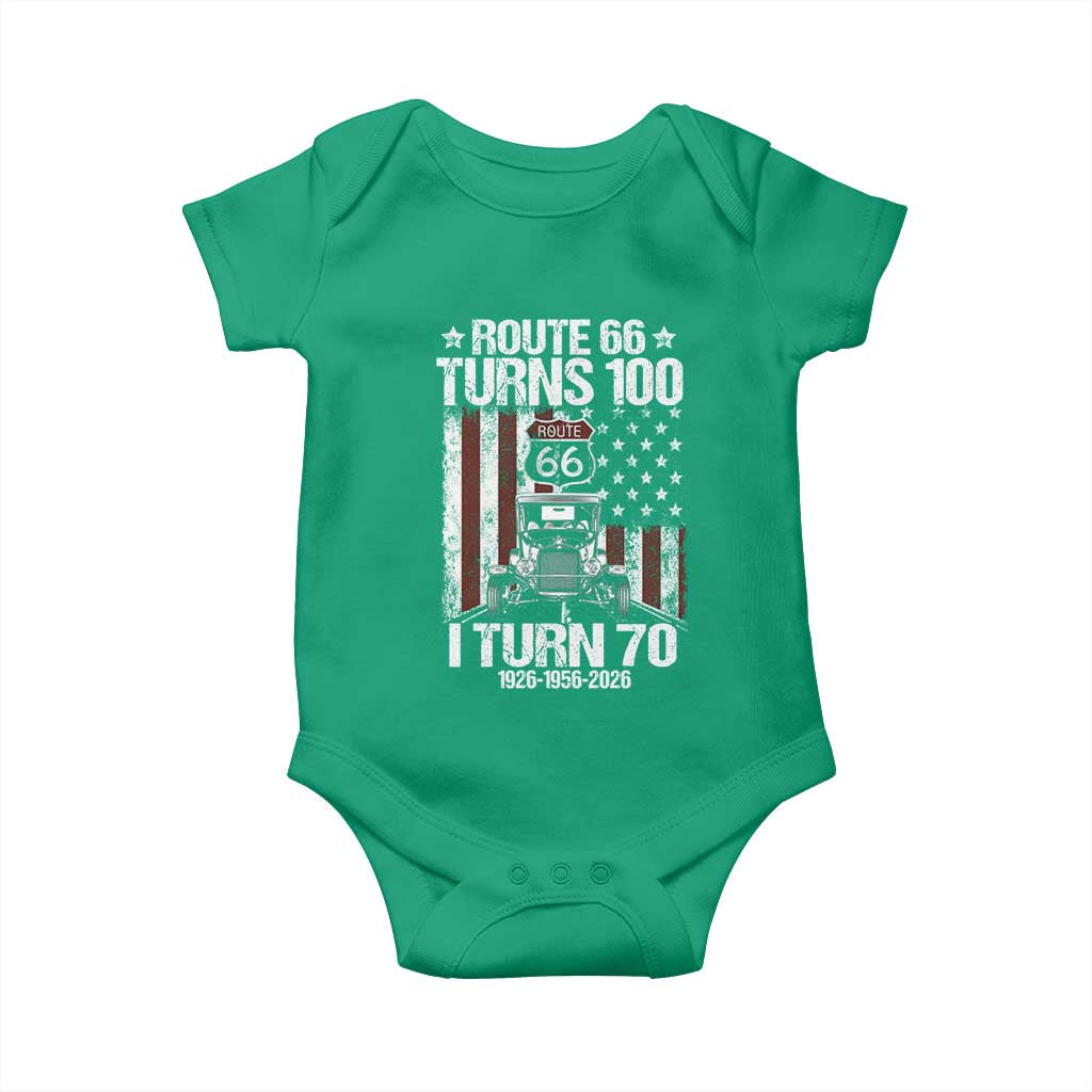 Route Highway 66 Turns 100 I Turn 70 Baby Onesie Vintage 1956 America Road Sign America Antique Car Lover 70th Birthday Gift