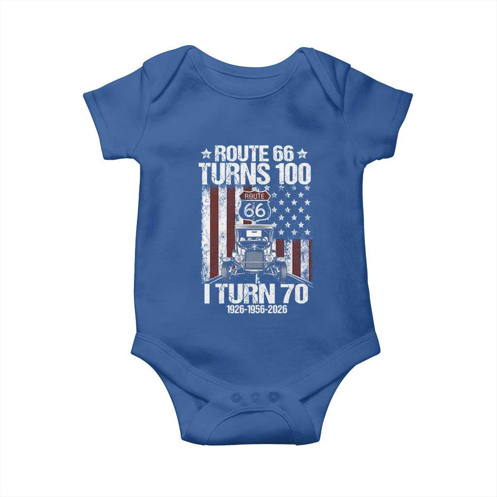 Route Highway 66 Turns 100 I Turn 70 Baby Onesie Vintage 1956 America Road Sign America Antique Car Lover 70th Birthday Gift