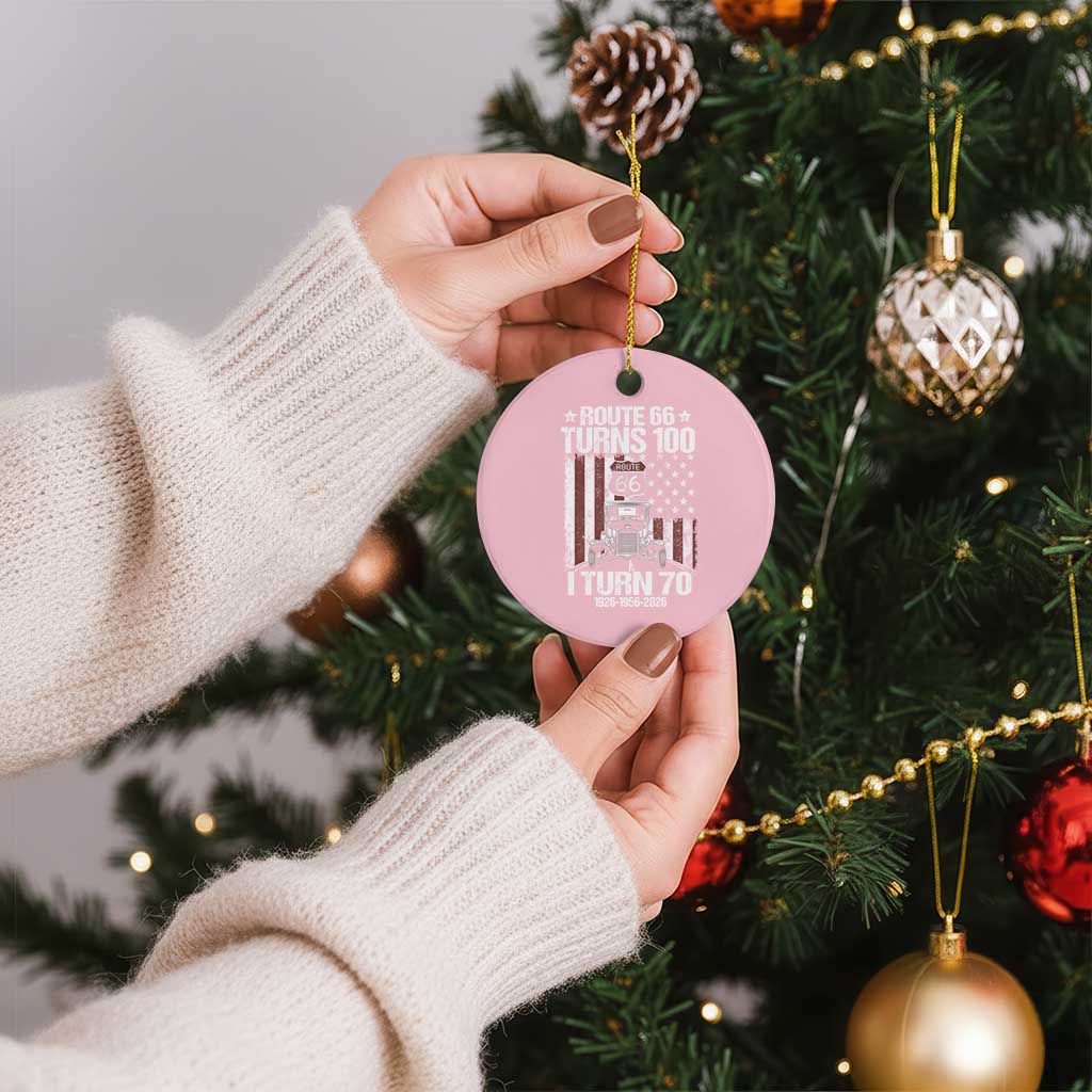 Route Highway 66 Turns 100 I Turn 70 Ceramic Ornament Vintage 1956 America Road Sign America Antique Car Lover 70th Birthday Gift