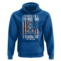 Route Highway 66 Turns 100 I Turn 70 Hoodie Vintage 1956 America Road Sign America Antique Car Lover 70th Birthday Gift
