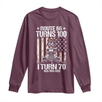 Route Highway 66 Turns 100 I Turn 70 Long Sleeve Shirt Vintage 1956 America Road Sign America Antique Car Lover 70th Birthday Gift