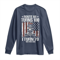 Route Highway 66 Turns 100 I Turn 70 Long Sleeve Shirt Vintage 1956 America Road Sign America Antique Car Lover 70th Birthday Gift
