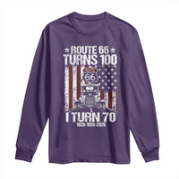 Route Highway 66 Turns 100 I Turn 70 Long Sleeve Shirt Vintage 1956 America Road Sign America Antique Car Lover 70th Birthday Gift
