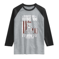 Route Highway 66 Turns 100 I Turn 70 Raglan Shirt Vintage 1956 America Road Sign America Antique Car Lover 70th Birthday Gift