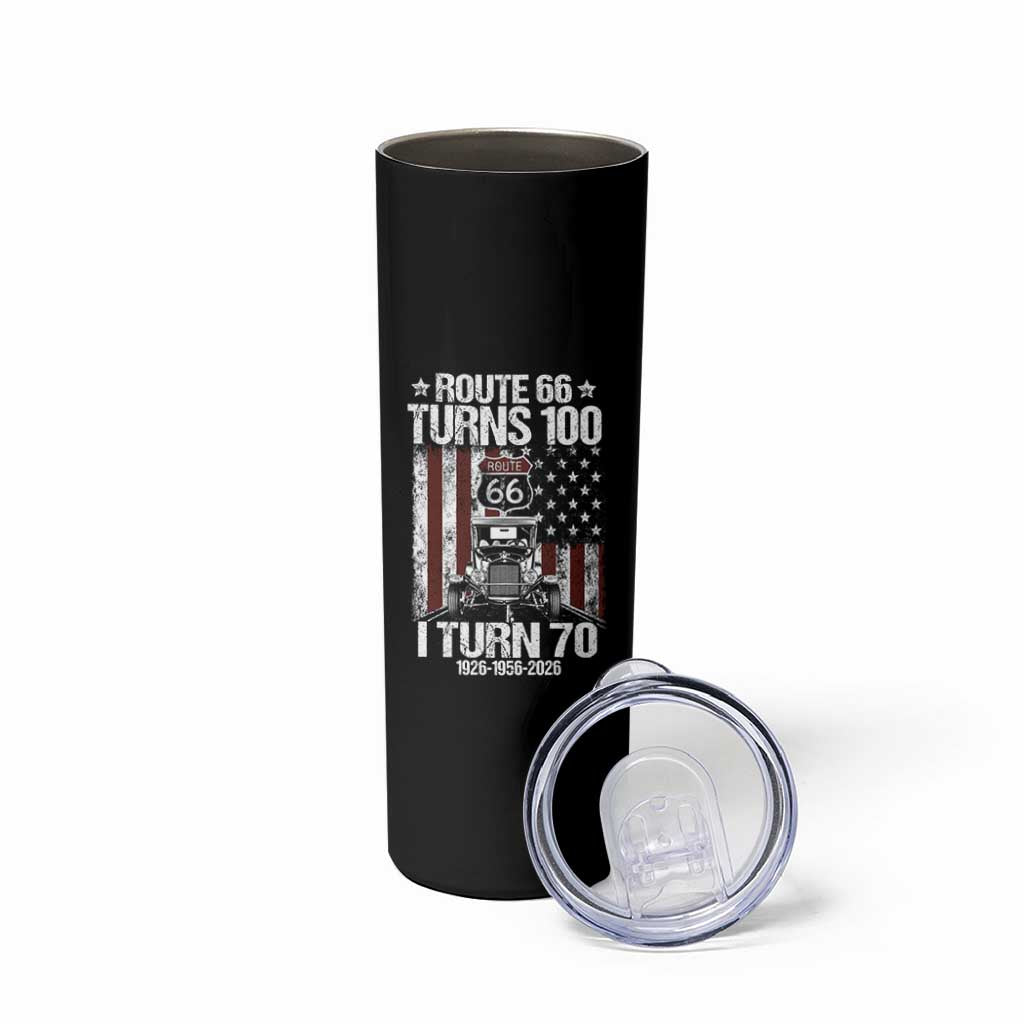 Route Highway 66 Turns 100 I Turn 70 Skinny Tumbler Vintage 1956 America Road Sign America Antique Car Lover 70th Birthday Gift