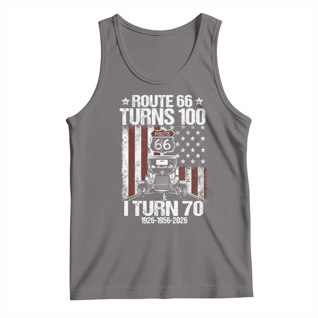 Route Highway 66 Turns 100 I Turn 70 Tank Top Vintage 1956 America Road Sign America Antique Car Lover 70th Birthday Gift
