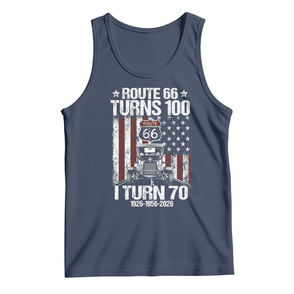 Route Highway 66 Turns 100 I Turn 70 Tank Top Vintage 1956 America Road Sign America Antique Car Lover 70th Birthday Gift