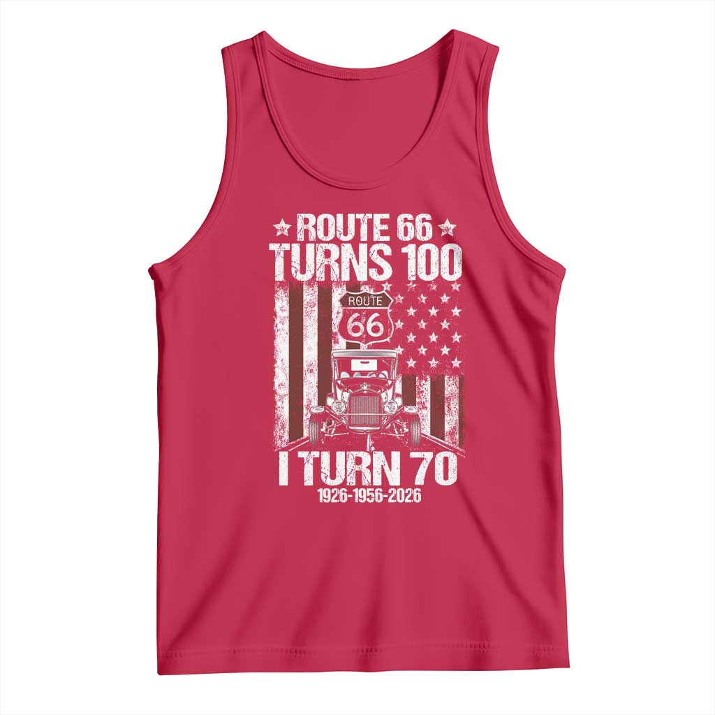 Route Highway 66 Turns 100 I Turn 70 Tank Top Vintage 1956 America Road Sign America Antique Car Lover 70th Birthday Gift