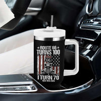 Route Highway 66 Turns 100 I Turn 70 Tumbler With Handle Vintage 1956 America Road Sign America Antique Car Lover 70th Birthday Gift