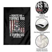 Route Highway 66 Turns 100 I Turn 65 Garden Flag Vintage 1961 America Road Sign America Antique Car Lover 65th Birthday Gift