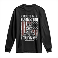 Route Highway 66 Turns 100 I Turn 65 Long Sleeve Shirt Vintage 1961 America Road Sign America Antique Car Lover 65th Birthday Gift