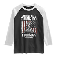 Route Highway 66 Turns 100 I Turn 65 Raglan Shirt Vintage 1961 America Road Sign America Antique Car Lover 65th Birthday Gift
