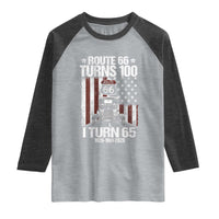 Route Highway 66 Turns 100 I Turn 65 Raglan Shirt Vintage 1961 America Road Sign America Antique Car Lover 65th Birthday Gift