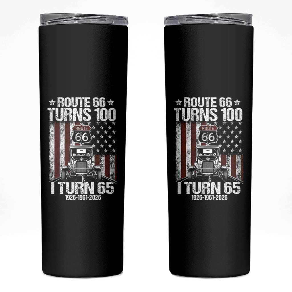 Route Highway 66 Turns 100 I Turn 65 Skinny Tumbler Vintage 1961 America Road Sign America Antique Car Lover 65th Birthday Gift