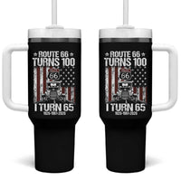 Route Highway 66 Turns 100 I Turn 65 Tumbler With Handle Vintage 1961 America Road Sign America Antique Car Lover 65th Birthday Gift