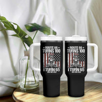 Route Highway 66 Turns 100 I Turn 65 Tumbler With Handle Vintage 1961 America Road Sign America Antique Car Lover 65th Birthday Gift