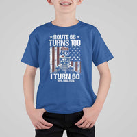 Route Highway 66 Turns 100 I Turn 60 T Shirt For Kid Vintage 1966 America Road Sign America Antique Car Lover 60th Birthday Gift