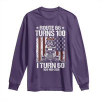 Route Highway 66 Turns 100 I Turn 60 Long Sleeve Shirt Vintage 1966 America Road Sign America Antique Car Lover 60th Birthday Gift
