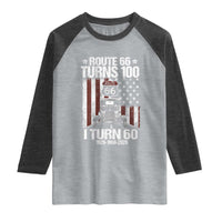 Route Highway 66 Turns 100 I Turn 60 Raglan Shirt Vintage 1966 America Road Sign America Antique Car Lover 60th Birthday Gift