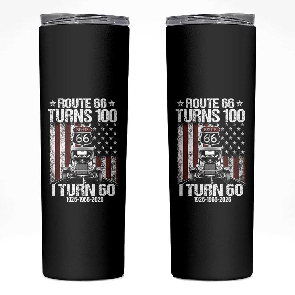 Route Highway 66 Turns 100 I Turn 60 Skinny Tumbler Vintage 1966 America Road Sign America Antique Car Lover 60th Birthday Gift