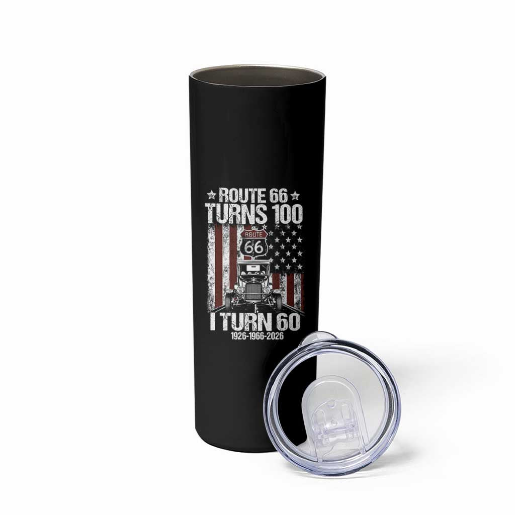 Route Highway 66 Turns 100 I Turn 60 Skinny Tumbler Vintage 1966 America Road Sign America Antique Car Lover 60th Birthday Gift