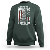 Route Highway 66 Turns 100 I Turn 60 Sweatshirt Vintage 1966 America Road Sign America Antique Car Lover 60th Birthday Gift