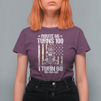 Route Highway 66 Turns 100 I Turn 60 T Shirt For Women Vintage 1966 America Road Sign America Antique Car Lover 60th Birthday Gift