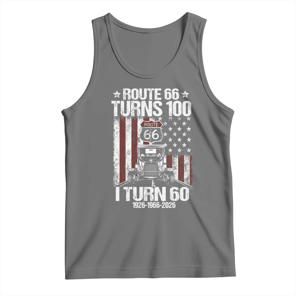Route Highway 66 Turns 100 I Turn 60 Tank Top Vintage 1966 America Road Sign America Antique Car Lover 60th Birthday Gift