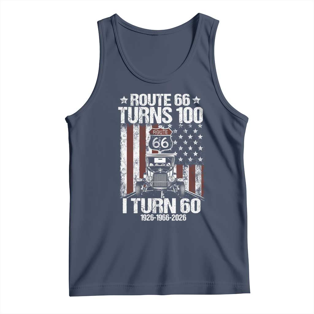 Route Highway 66 Turns 100 I Turn 60 Tank Top Vintage 1966 America Road Sign America Antique Car Lover 60th Birthday Gift